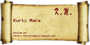 Kurtz Mara névjegykártya